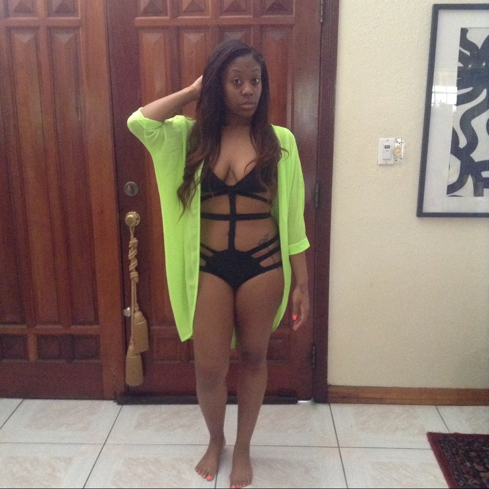 Black cut out swimsuit (new) - Picture 2 of 2